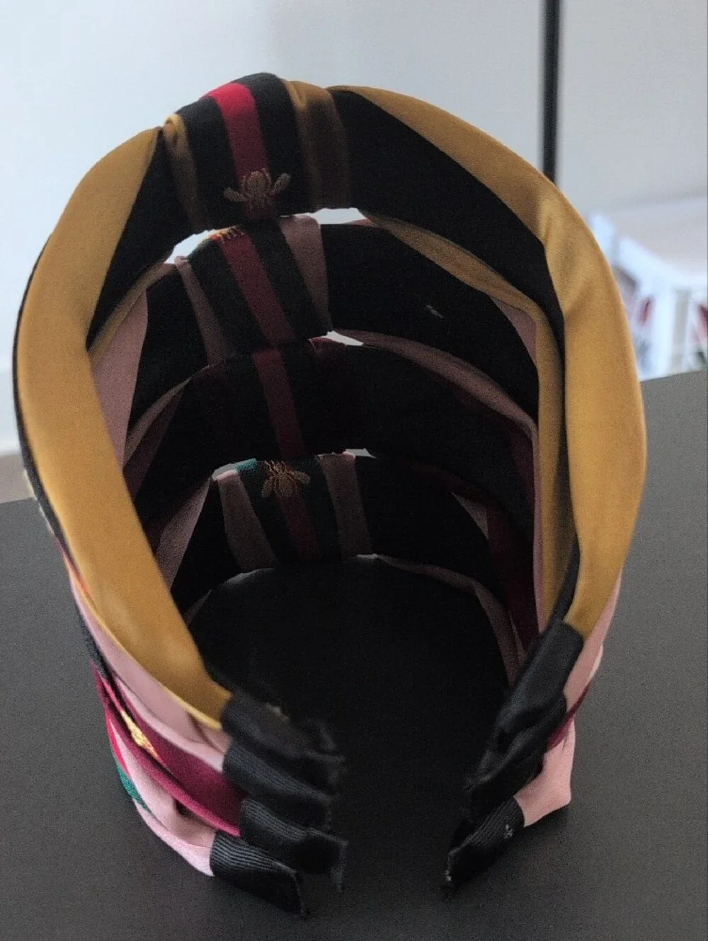 Striped Knot Headband - Pink & Mustard